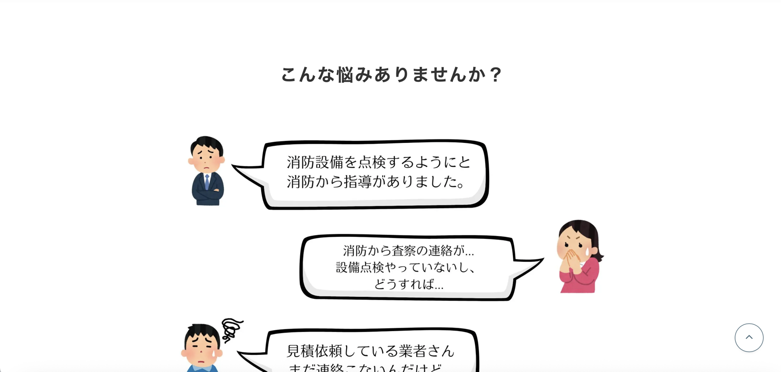 リニューアル前のお悩みセクション